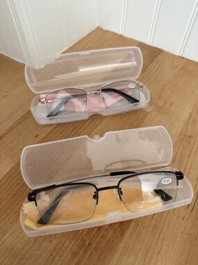 2 pairs of Bi Focal Reading Glasses Black and Gold Frames +3.50